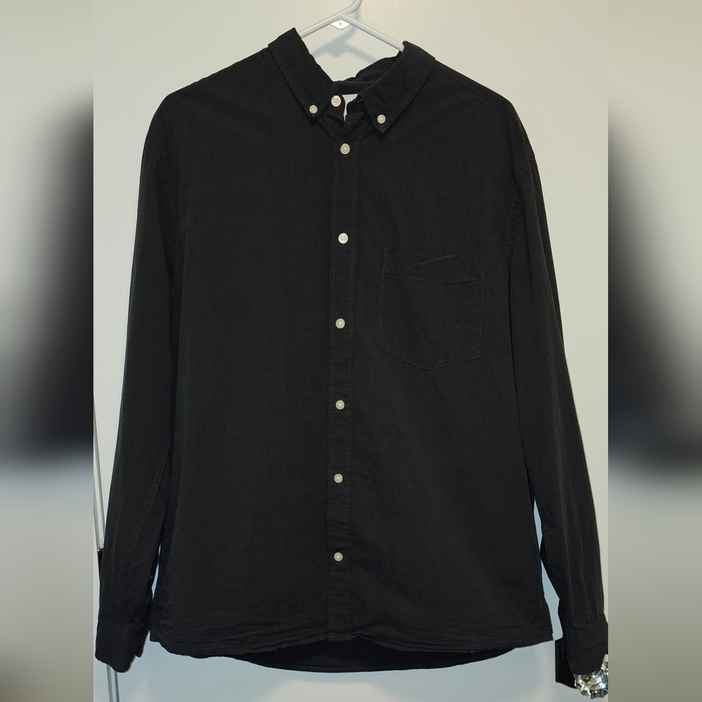 H&M Black Button-Up Shirt